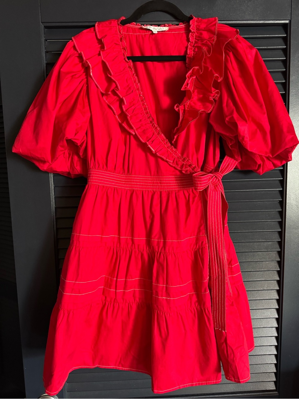 Sofie the Label Charlette Red Ruffle Wrap Dress M